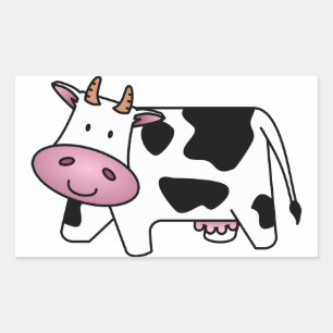 Pegatina Rectangular Vaca feliz