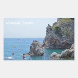 Pegatina Rectangular Vacaciones rocosas en Dubrovnik Croacia