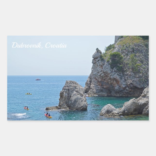 Pegatina Rectangular Vacaciones rocosas en Dubrovnik Croacia (Anverso)