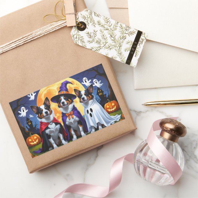 Pegatina Rectangular Vacuna australiana de perros de ganado calabaza Ha (Regalar)