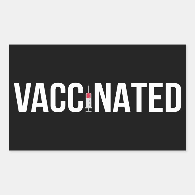 Pegatina Rectangular Vacunado - Pro-Vacuna 2020 2021 VI (Anverso)