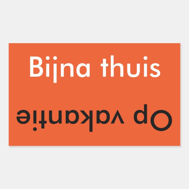 Pegatina Rectangular Vakantie/Thuis  Koffer sticker (Anverso)