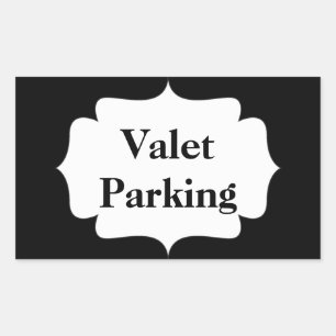 Pegatina Rectangular Valet Parking