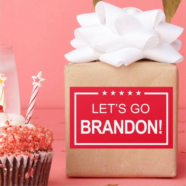 Pegatina Rectangular Vamos Brandon Funny Trump 2024 (Fiesta)