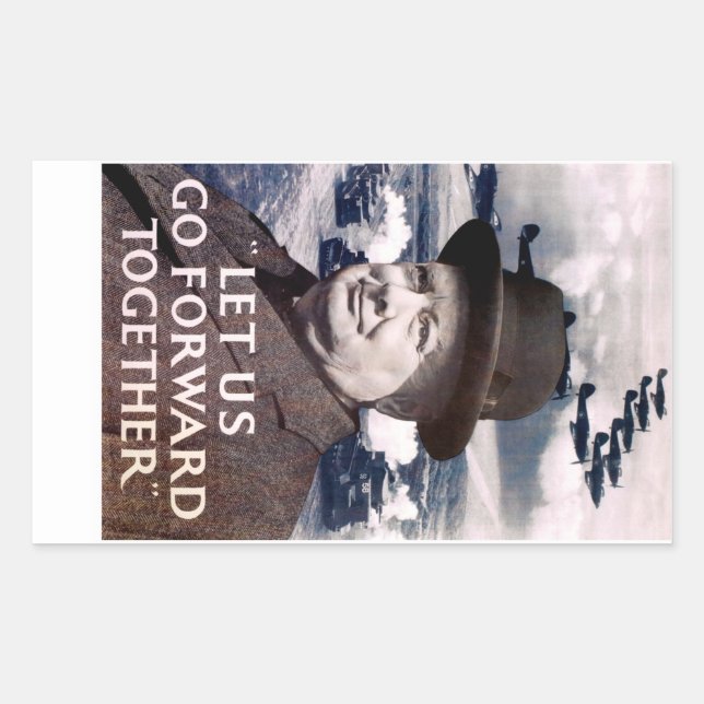 Pegatina Rectangular Vamos Juntos (Anverso)