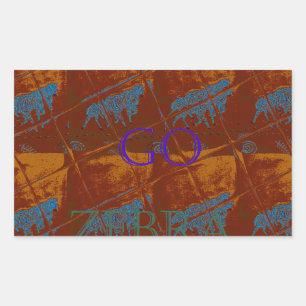 Pegatina Rectangular Vamos Zebra Safari Art Print/Graphic