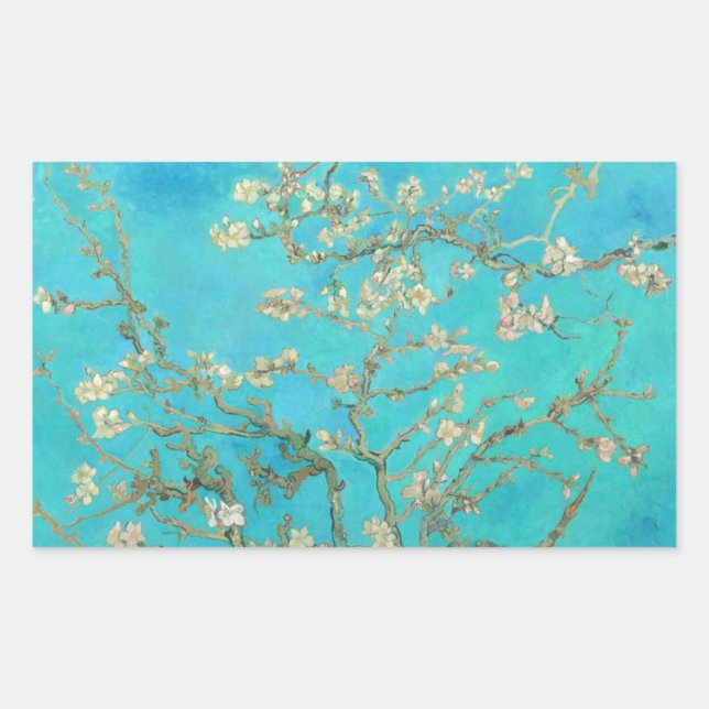 Pegatina Rectangular Van Gogh Almond Blossoms (Anverso)