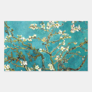 Pegatina Rectangular Van Gogh Almond Florece Impresionismo Clásico