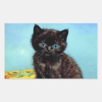 Van Gogh Black Kitten con yarn