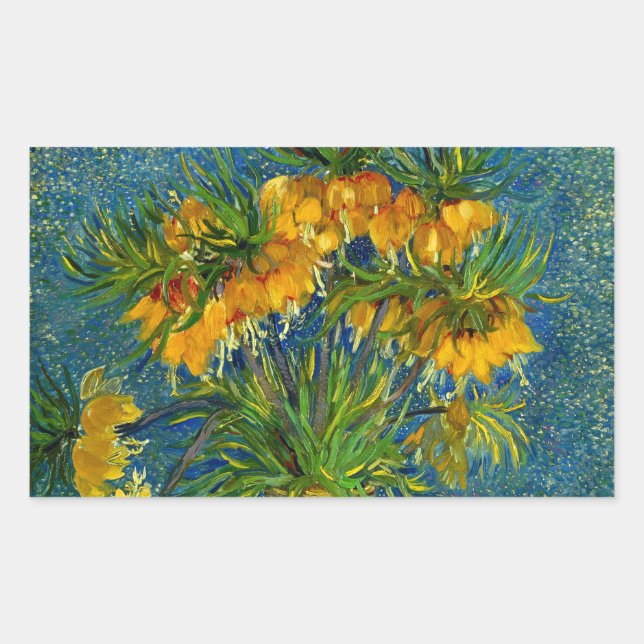 Pegatina Rectangular Van Gogh Imperial Fritillaries (Anverso)