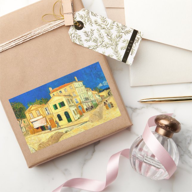 Pegatina Rectangular Van Gogh, La Casa Amarilla,  (Regalar)