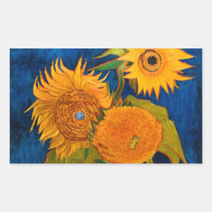 Pegatina Rectangular Van Gogh Sunflowers