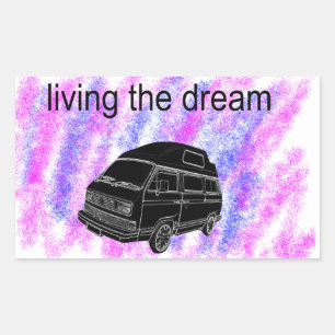 Pegatina Rectangular Van life camper van