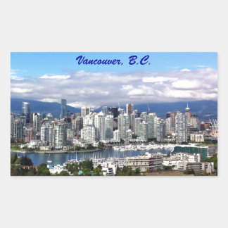 Pegatina Rectangular Vancouver Skyline