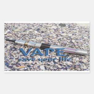 Pegatina Rectangular Vape y salve tu vida