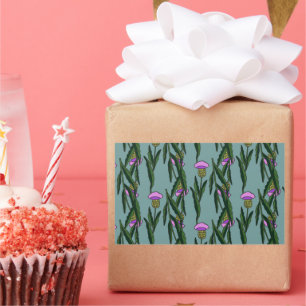 Pegatina Rectangular Vector de patrón sin soldadura de flores botánicas
