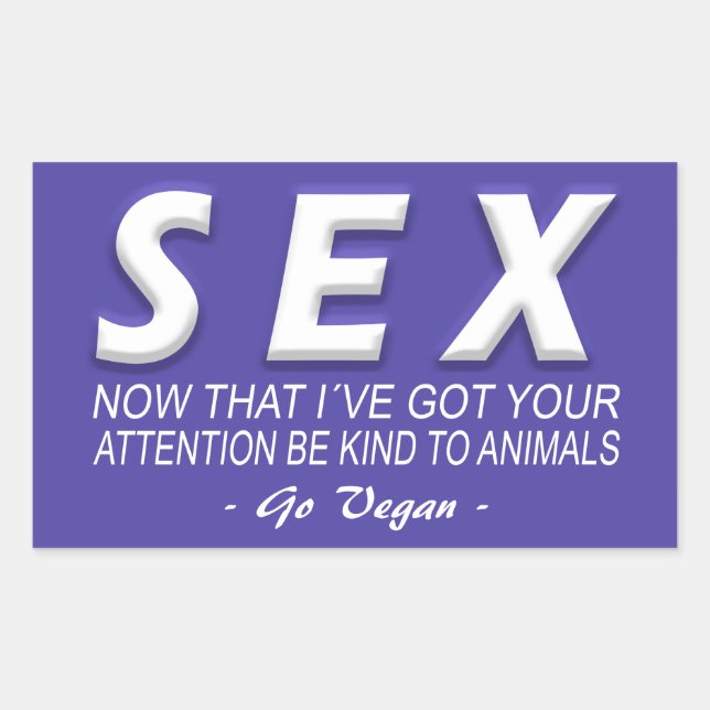 Pegatina Rectangular Vegan | Pegatinas del activismo | Salvar a los ani (Anverso)