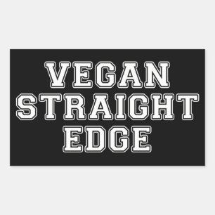 Pegatina Rectangular Vegan Straight Edge