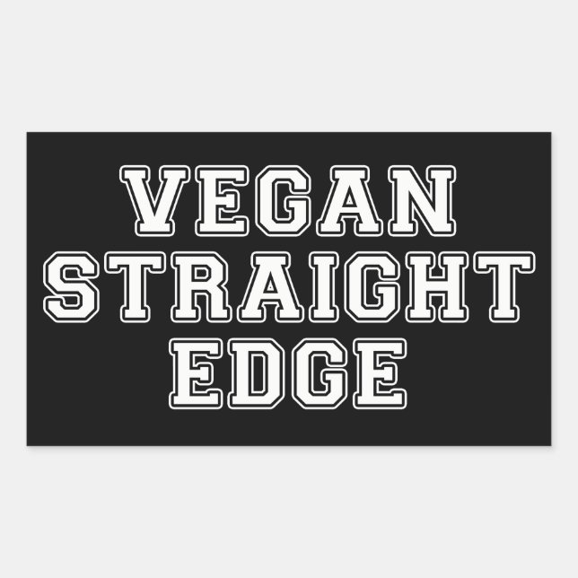 Pegatina Rectangular Vegan Straight Edge (Anverso)