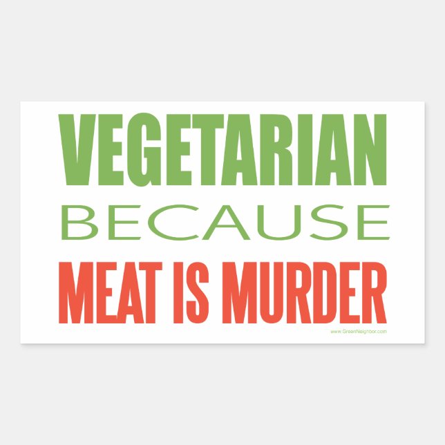 Pegatina Rectangular Vegetariano (Anverso)