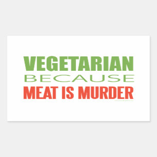 Pegatina Rectangular Vegetariano