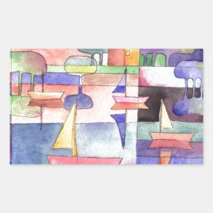 Pegatina Rectangular VELA EN EL NAVEGADOR Pintando acuarela