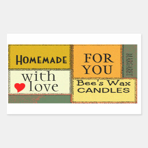 Pegatina Rectangular Velas caseras personalizadas