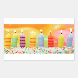 Pegatina Rectangular Velas de cumpleaños