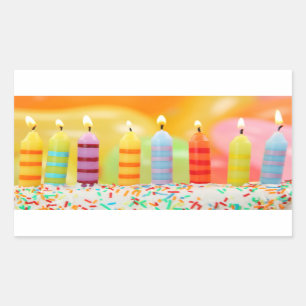 Pegatina Rectangular Velas de cumpleaños