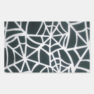 Pegatina Rectangular Velocidad Web Gótica Negra Blanca Araña Telaraña D
