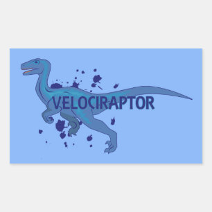 Pegatina Rectangular Velociraptor