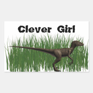 Pegatina Rectangular Velociraptor