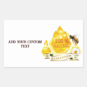 Pegatina Rectangular Vendedor de Miel de Abeja Apicultor Apiarista