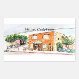 Pegatina Rectangular Venecia, California