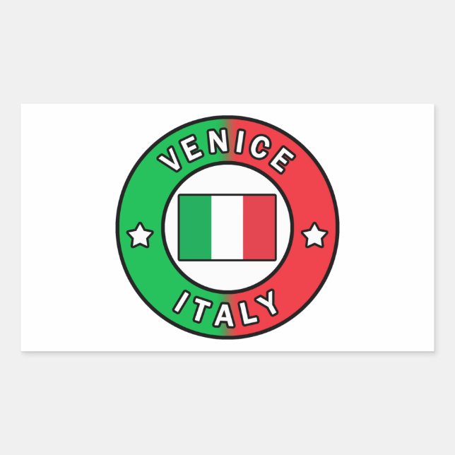 Pegatina Rectangular Venecia Italia (Anverso)