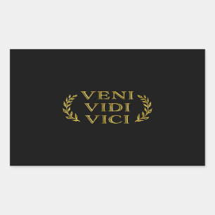 Pegatina Rectangular Veni Vidi Vici Funny Game Winner
