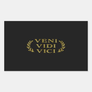 Pegatina Rectangular Veni Vidi Vici Funny Game Winner