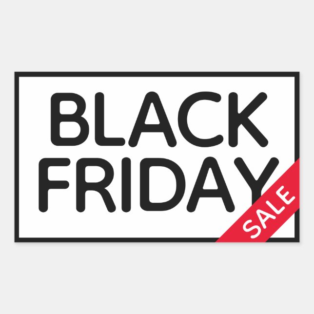 Pegatina Rectangular Venta moderna y mínima de Black Friday (Anverso)