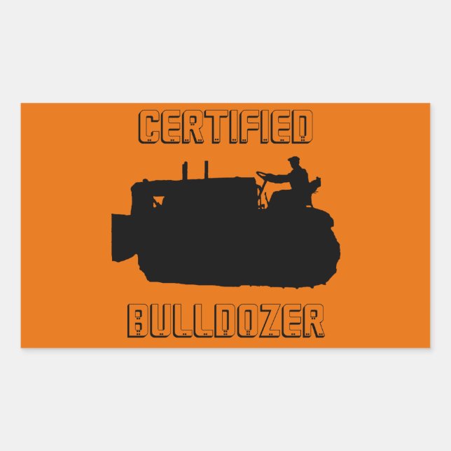 PEGATINA RECTANGULAR VENTAJA DE INGENIEROS CERTIFICADOS CON BULLDOZER (Anverso)