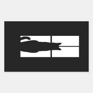 Pegatina Rectangular Ventana Cat Click a la decoración de color Persona