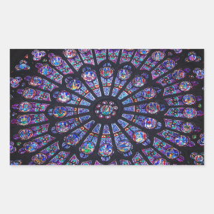 Pegatina Rectangular Ventana Rosa París