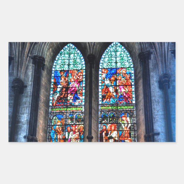Pegatina Rectangular Ventanas de vidrio templado, Catedral de Salisbury (Anverso)