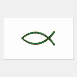 Pegatina Rectangular ver 01 - Jesús Pescado - Fondo claro