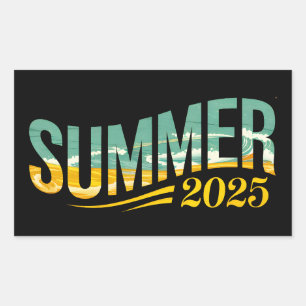 Pegatina Rectangular Verano 2025
