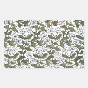 Pegatina Rectangular Verano Periwinkle Bonito Flor Elegante Floral