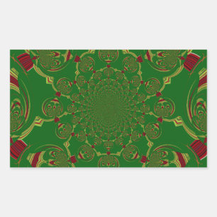 Pegatina Rectangular Verde vintage