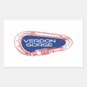 Pegatina Rectangular Verdon Gorge France Rock Climber Carabiner