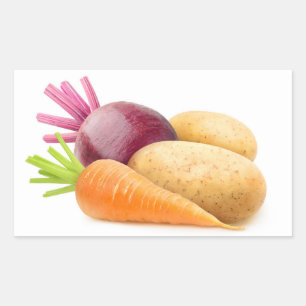 Pegatina Rectangular Verduras de raíz