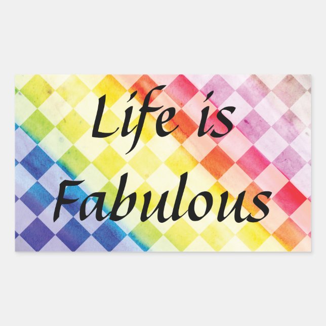 Pegatina Rectangular Verificadores del arco iris (Anverso)