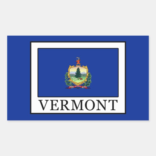 Pegatina Rectangular Vermont (Anverso)
